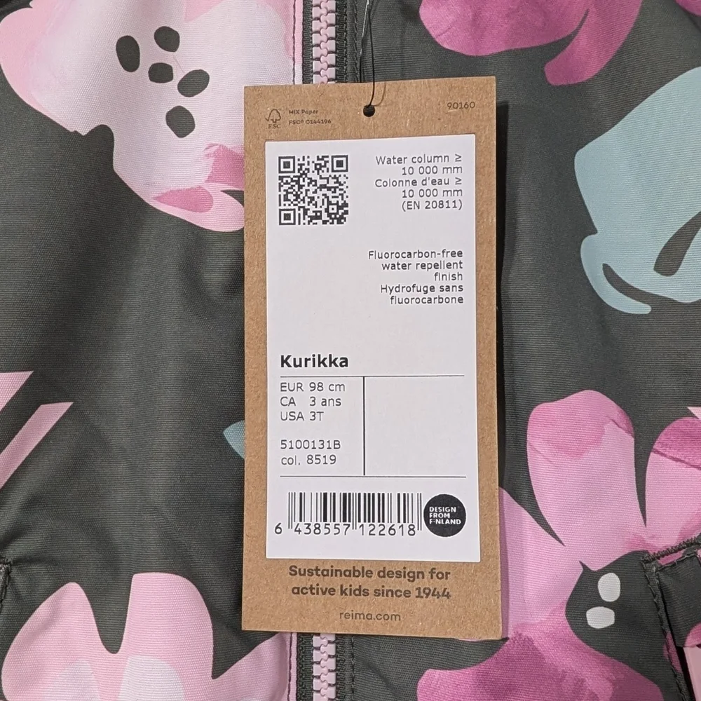 Reima Kurikka Kids Waterproof Snowsuit Thyme Green 3T - Picture 6 of 16
